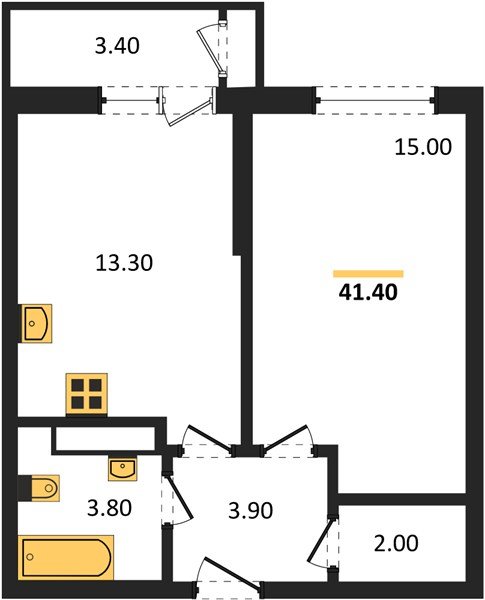 Фото №1: 1-комнатная квартира 41&nbsp;м², 14/24&nbsp;эт. - Краснодар, Карасунский внутригородской округ, Черёмушки, мкр. ЖК Рекорд, ул. Новороссийская, 102/8к5