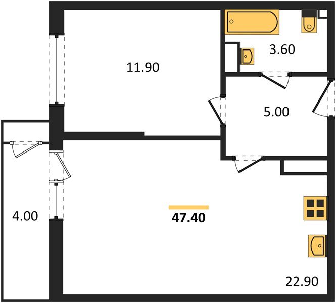 Фото №1: 1-комнатная квартира 47&nbsp;м², 19/24&nbsp;эт. - Краснодар, Карасунский внутригородской округ, Черёмушки, мкр. ЖК Рекорд, ул. Новороссийская, 102И