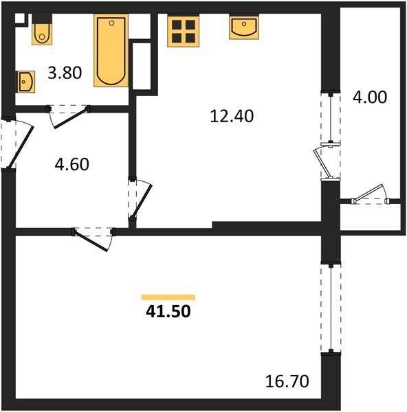 Фото №1: 1-комнатная квартира 41&nbsp;м², 9/24&nbsp;эт. - Краснодар, Карасунский внутригородской округ, Черёмушки, мкр. ЖК Рекорд, ул. Новороссийская, 102И