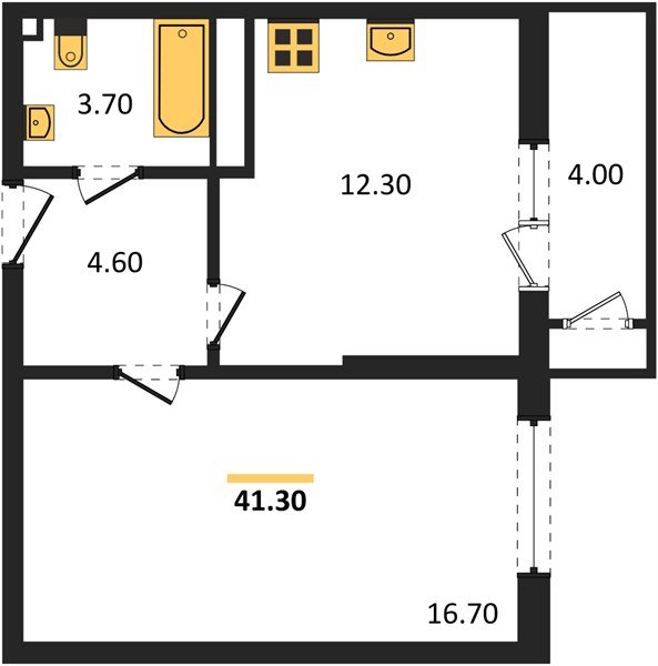 Фото №1: 1-комнатная квартира 41&nbsp;м², 13/24&nbsp;эт. - Краснодар, Карасунский внутригородской округ, Черёмушки, мкр. ЖК Рекорд, ул. Новороссийская, 102И