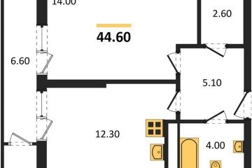 Фото №1: 1-комнатная квартира 44 м², 24/24 эт. - Краснодар, мкр. ЖК Рекорд, ул. Новороссийская, 102И