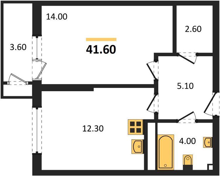 Фото №1: 1-комнатная квартира 41&nbsp;м², 19/24&nbsp;эт. - Краснодар, Карасунский внутригородской округ, Черёмушки, мкр. ЖК Рекорд, ул. Новороссийская, 102И