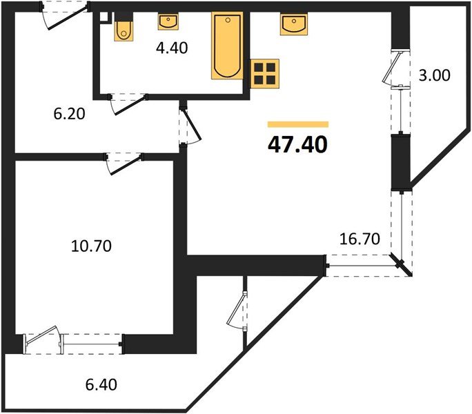 Фото №1: 1-комнатная квартира 47&nbsp;м², 2/24&nbsp;эт. - Краснодар, Карасунский внутригородской округ, Черёмушки, мкр. ЖК Рекорд, ул. Новороссийская, 102И
