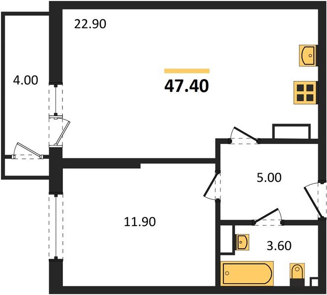 Фото №1: 1-комнатная квартира 47&nbsp;м², 20/24&nbsp;эт. - Краснодар, Карасунский внутригородской округ, Черёмушки, мкр. ЖК Рекорд, ул. Новороссийская, 102И