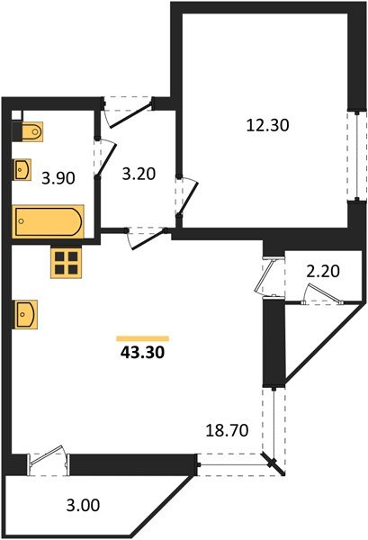 Фото №1: 1-комнатная квартира 43&nbsp;м², 2/24&nbsp;эт. - Краснодар, Карасунский внутригородской округ, Черёмушки, мкр. ЖК Рекорд, ул. Новороссийская, 102И