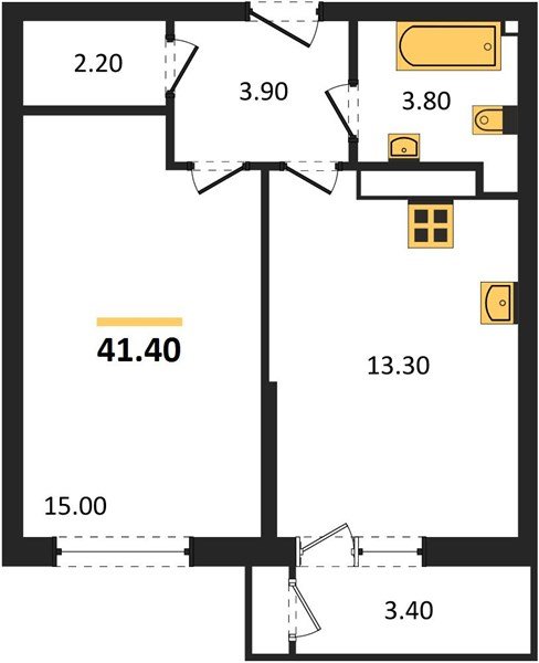 Фото №1: 1-комнатная квартира 41&nbsp;м², 19/24&nbsp;эт. - Краснодар, Карасунский внутригородской округ, Черёмушки, мкр. ЖК Рекорд, ул. Новороссийская, 102И