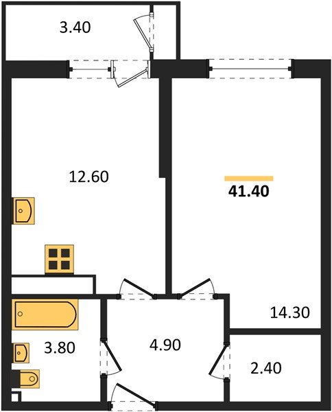 Фото №1: 1-комнатная квартира 41&nbsp;м², 23/24&nbsp;эт. - Краснодар, Карасунский внутригородской округ, Черёмушки, мкр. ЖК Рекорд, ул. Новороссийская, 102И