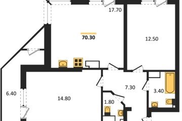 Фото №1: 2-комнатная квартира 70 м², 19/24 эт. - Краснодар, мкр. ЖК Рекорд, ул. Новороссийская, 102И