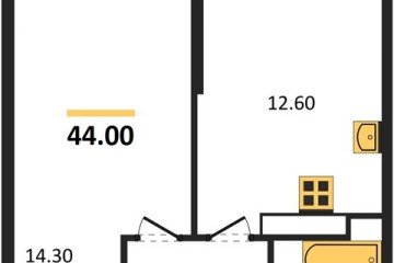 Фото №1: 1-комнатная квартира 44 м², 24/24 эт. - Краснодар, мкр. ЖК Рекорд, ул. Новороссийская, 102И