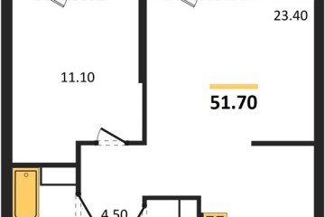 Фото №1: 1-комнатная квартира 51 м², 22/24 эт. - Краснодар, мкр. ЖК Рекорд, ул. Новороссийская, 102И