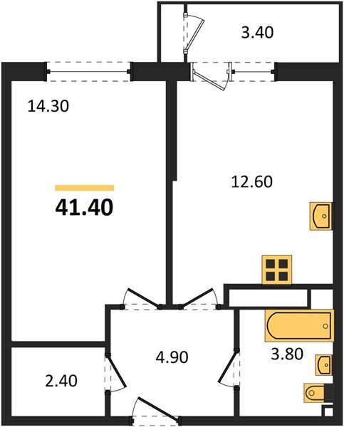 Фото №1: 1-комнатная квартира 41&nbsp;м², 19/24&nbsp;эт. - Краснодар, Карасунский внутригородской округ, Черёмушки, мкр. ЖК Рекорд, ул. Новороссийская, 102И