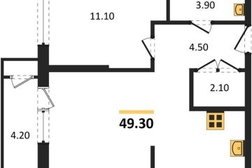 Фото №1: 1-комнатная квартира 49 м², 2/24 эт. - Краснодар, мкр. ЖК Рекорд, ул. Новороссийская, 102/8к6