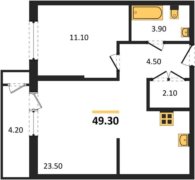 Фото №1: 1-комнатная квартира 49&nbsp;м², 2/24&nbsp;эт. - Краснодар, Карасунский внутригородской округ, Черёмушки, мкр. ЖК Рекорд, ул. Новороссийская, 102/8к6