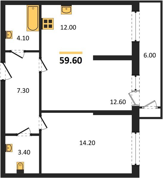 Фото №1: 1-комнатная квартира 59&nbsp;м², 2/24&nbsp;эт. - Краснодар, Карасунский внутригородской округ, Черёмушки, мкр. ЖК Рекорд, ул. Новороссийская, 102/8к6