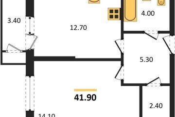 Фото №1: 1-комнатная квартира 41 м², 2/24 эт. - Краснодар, мкр. ЖК Рекорд, ул. Новороссийская, 102/8к6