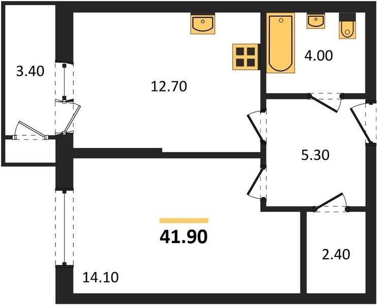 Фото №1: 1-комнатная квартира 41&nbsp;м², 2/24&nbsp;эт. - Краснодар, Карасунский внутригородской округ, Черёмушки, мкр. ЖК Рекорд, ул. Новороссийская, 102/8к6