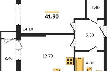 Фото №1: 1-комнатная квартира 41 м², 2/24 эт. - Краснодар, мкр. ЖК Рекорд, ул. Новороссийская, 102/8к6
