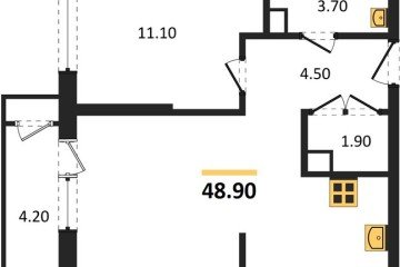 Фото №1: 1-комнатная квартира 48 м², 9/24 эт. - Краснодар, мкр. ЖК Рекорд, ул. Новороссийская, 102/8к6