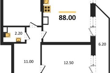 Фото №1: 3-комнатная квартира 88 м², 6/24 эт. - Краснодар, мкр. ЖК Рекорд, ул. Новороссийская, 102/8к6