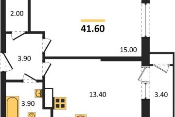 Фото №1: 1-комнатная квартира 41 м², 8/24 эт. - Краснодар, мкр. ЖК Рекорд, ул. Новороссийская, 102/8к6
