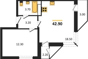 Фото №1: 1-комнатная квартира 42 м², 5/24 эт. - Краснодар, мкр. ЖК Рекорд, ул. Новороссийская, 102/8к6
