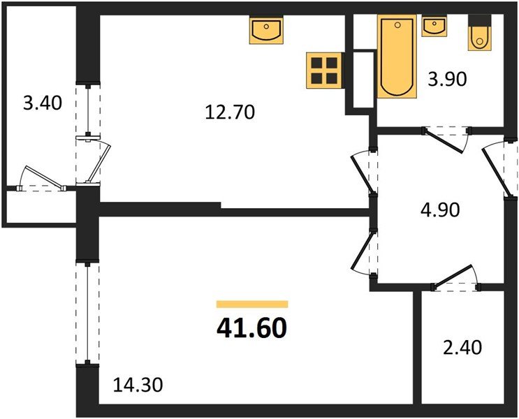 Фото №1: 1-комнатная квартира 41&nbsp;м², 6/24&nbsp;эт. - Краснодар, Карасунский внутригородской округ, Черёмушки, мкр. ЖК Рекорд, ул. Новороссийская, 102/8к6