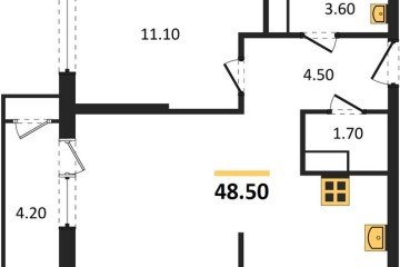 Фото №1: 1-комнатная квартира 48 м², 18/24 эт. - Краснодар, мкр. ЖК Рекорд, ул. Новороссийская, 102/8к6