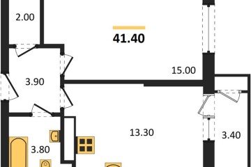Фото №1: 1-комнатная квартира 41 м², 19/24 эт. - Краснодар, мкр. ЖК Рекорд, ул. Новороссийская, 102/8к6
