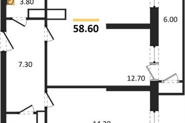 Фото №1: 1-комнатная квартира 58 м², 13/24 эт. - Краснодар, мкр. ЖК Рекорд, ул. Новороссийская, 102/8к6