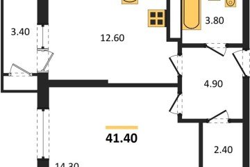 Фото №1: 1-комнатная квартира 41 м², 20/24 эт. - Краснодар, мкр. ЖК Рекорд, ул. Новороссийская, 102/8к6