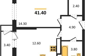Фото №1: 1-комнатная квартира 41 м², 13/24 эт. - Краснодар, мкр. ЖК Рекорд, ул. Новороссийская, 102/8к6