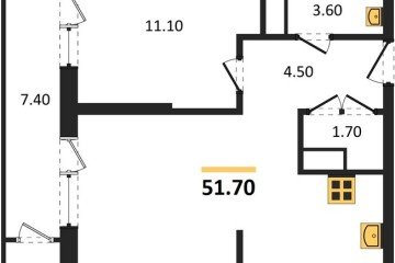 Фото №1: 1-комнатная квартира 51 м², 22/24 эт. - Краснодар, мкр. ЖК Рекорд, ул. Новороссийская, 102/8к6