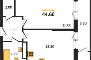 Фото №1: 1-комнатная квартира 44 м², 22/24 эт. - Краснодар, мкр. ЖК Рекорд, ул. Новороссийская, 102/8к6