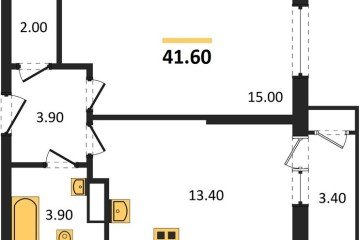 Фото №1: 1-комнатная квартира 41 м², 9/24 эт. - Краснодар, мкр. ЖК Рекорд, ул. Новороссийская, 102/8к6