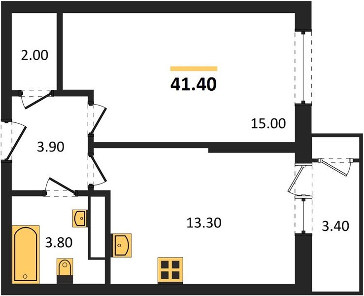 Фото №1: 1-комнатная квартира 41&nbsp;м², 20/24&nbsp;эт. - Краснодар, Карасунский внутригородской округ, Черёмушки, мкр. ЖК Рекорд, ул. Новороссийская, 102/8к6