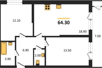 Фото №1: 2-комнатная квартира 64 м², 2/24 эт. - Краснодар, мкр. ЖК Рекорд, ул. Новороссийская, 102/8к6