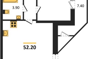 Фото №1: 1-комнатная квартира 52 м², 2/24 эт. - Краснодар, мкр. ЖК Рекорд, ул. Новороссийская, 102/8к6