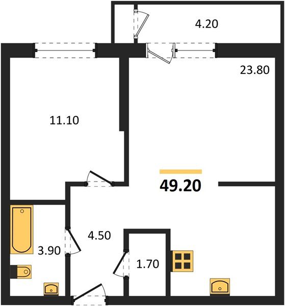 Фото №1: 1-комнатная квартира 49&nbsp;м², 2/24&nbsp;эт. - Краснодар, Карасунский внутригородской округ, Черёмушки, мкр. ЖК Рекорд, ул. Новороссийская, 102/8к6