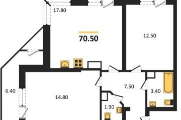 Фото №1: 2-комнатная квартира 70 м², 5/24 эт. - Краснодар, мкр. ЖК Рекорд, ул. Новороссийская, 102/8к6