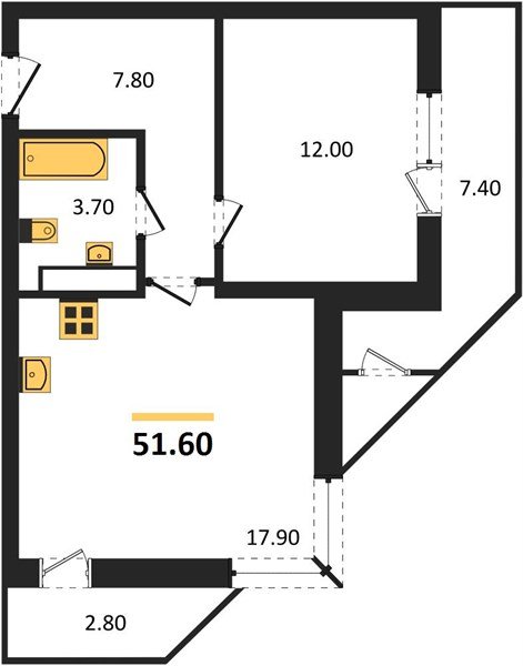 Фото №1: 1-комнатная квартира 51&nbsp;м², 19/24&nbsp;эт. - Краснодар, Карасунский внутригородской округ, Черёмушки, мкр. ЖК Рекорд, ул. Новороссийская, 102/8к6