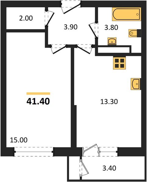 Фото №1: 1-комнатная квартира 41&nbsp;м², 20/24&nbsp;эт. - Краснодар, Карасунский внутригородской округ, Черёмушки, мкр. ЖК Рекорд, ул. Новороссийская, 102/8к6