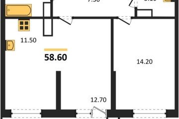 Фото №1: 1-комнатная квартира 58 м², 11/24 эт. - Краснодар, мкр. ЖК Рекорд, ул. Новороссийская, 102/8к6