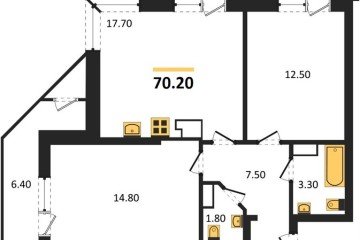 Фото №1: 2-комнатная квартира 70 м², 16/24 эт. - Краснодар, мкр. ЖК Рекорд, ул. Новороссийская, 102/8к6
