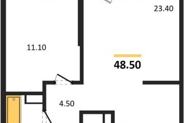 Фото №1: 1-комнатная квартира 48 м², 13/24 эт. - Краснодар, мкр. ЖК Рекорд, ул. Новороссийская, 102/8к6