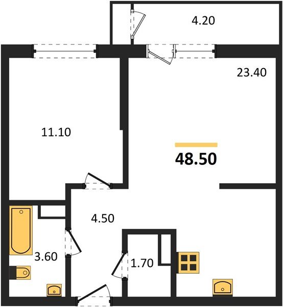 Фото №1: 1-комнатная квартира 48&nbsp;м², 21/24&nbsp;эт. - Краснодар, Карасунский внутригородской округ, Черёмушки, мкр. ЖК Рекорд, ул. Новороссийская, 102/8к6