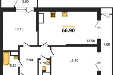 Фото №1: 2-комнатная квартира 66 м², 22/24 эт. - Краснодар, мкр. ЖК Рекорд, ул. Новороссийская, 102/8к6