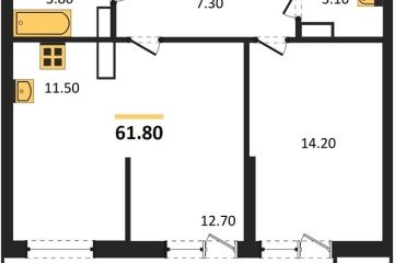 Фото №1: 1-комнатная квартира 61 м², 24/24 эт. - Краснодар, мкр. ЖК Рекорд, ул. Новороссийская, 102/8к6