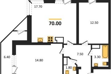 Фото №1: 2-комнатная квартира 70 м², 23/24 эт. - Краснодар, мкр. ЖК Рекорд, ул. Новороссийская, 102/8к6