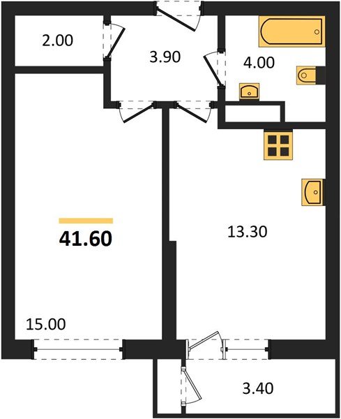 Фото №1: 1-комнатная квартира 41&nbsp;м², 3/24&nbsp;эт. - Краснодар, Карасунский внутригородской округ, Черёмушки, мкр. ЖК Рекорд, ул. Новороссийская, 102/8к6