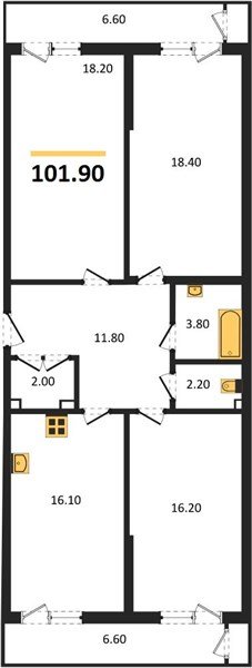 Фото №1: 3-комнатная квартира 101&nbsp;м², 2/24&nbsp;эт. - Краснодар, Карасунский внутригородской округ, Черёмушки, мкр. ЖК Рекорд, ул. Новороссийская, 102И